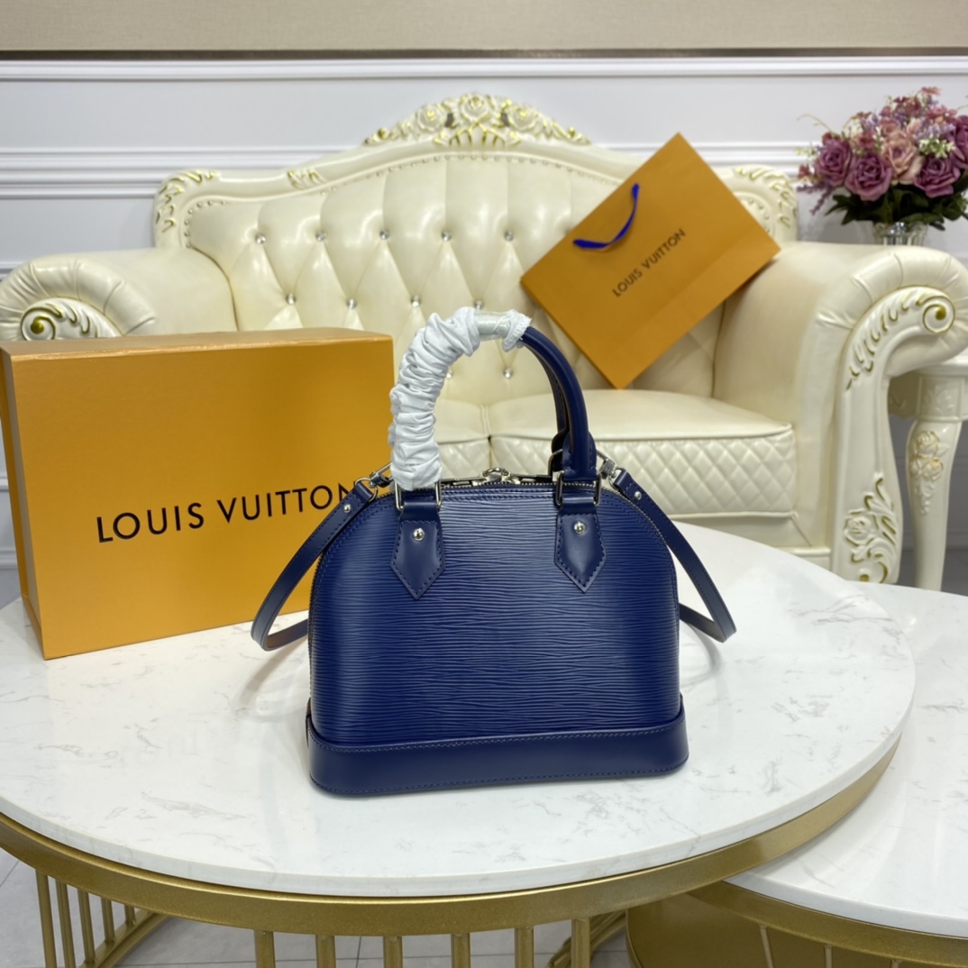 Louis Vuitton ALMA BB Epi Leather Handbag M40855 Indigo Blue